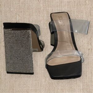 Schutz wedge this rhinestone mule heel